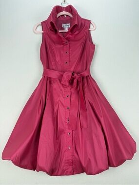 Joseph Ribkoff Vintage-Inspired Bubble-Hem Fit and Flare Shirt Dress